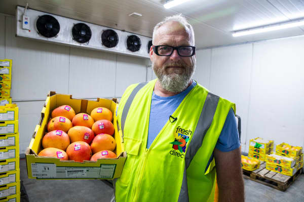 Alastair Turner of Auckland wholesaler Fresh Direct sells a range of produce including mangoes.
