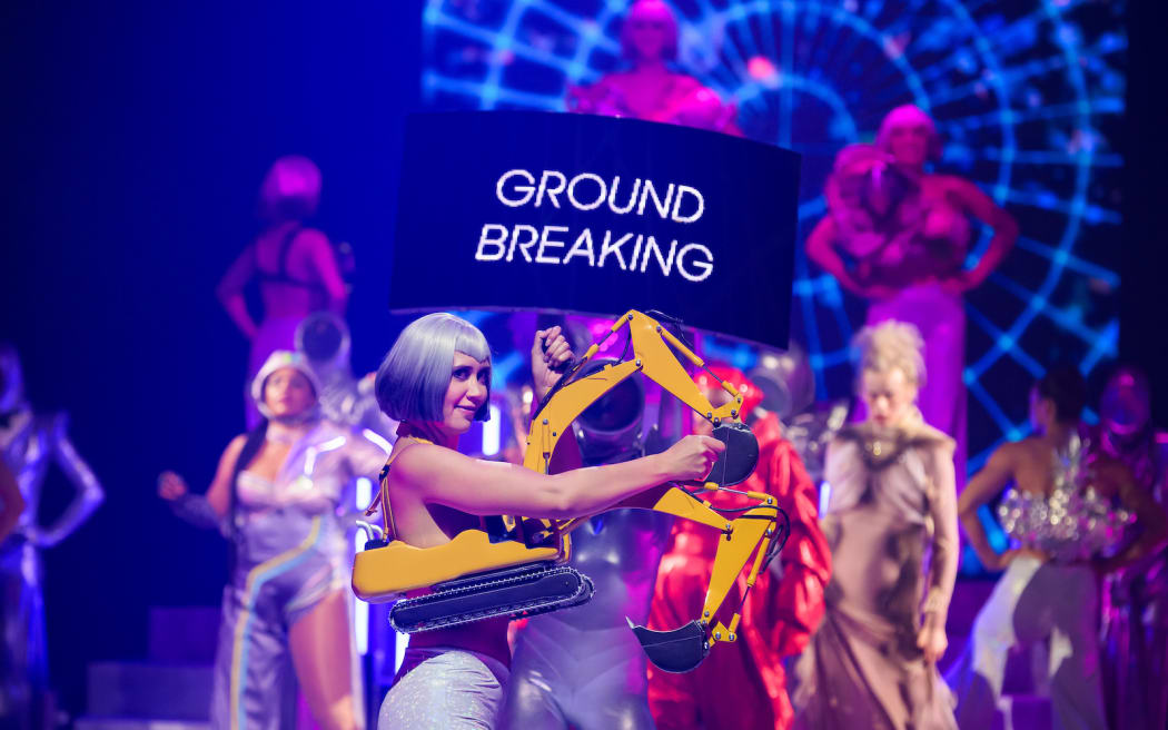 Groundbreaking, a 2023 World of Wearable Art entry by Kristy and David Kirkpatrick.