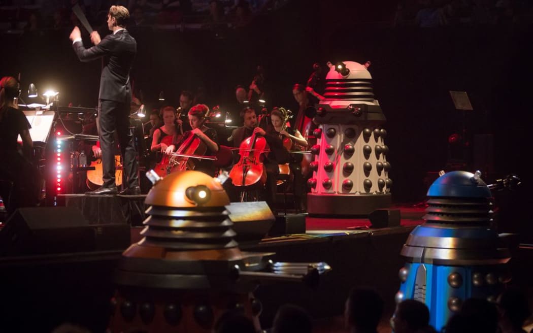 Ben Foster conducts the Dr Who Symphonic Spectacular.