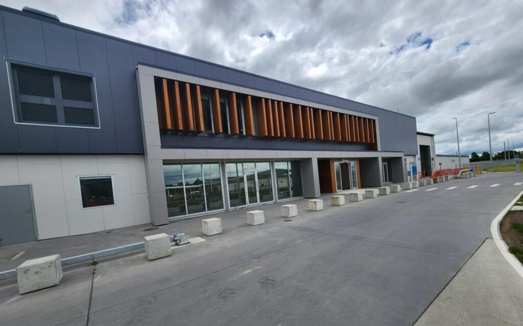 The gatehouse of the new facility, fitted with metal detectors and biometrics technology.