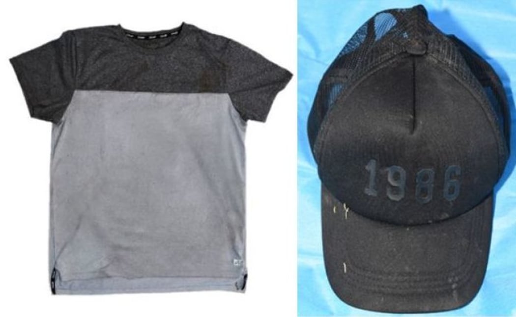 This t-shirt and cap were found at the scene, Victoria police said.