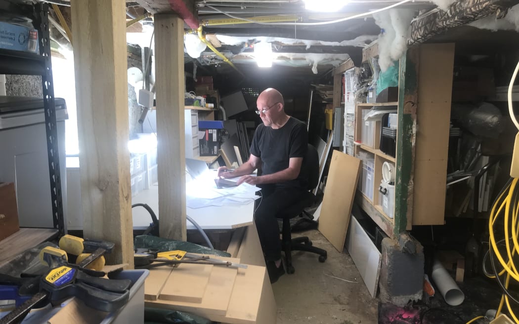 Bill McKay working from home basement
