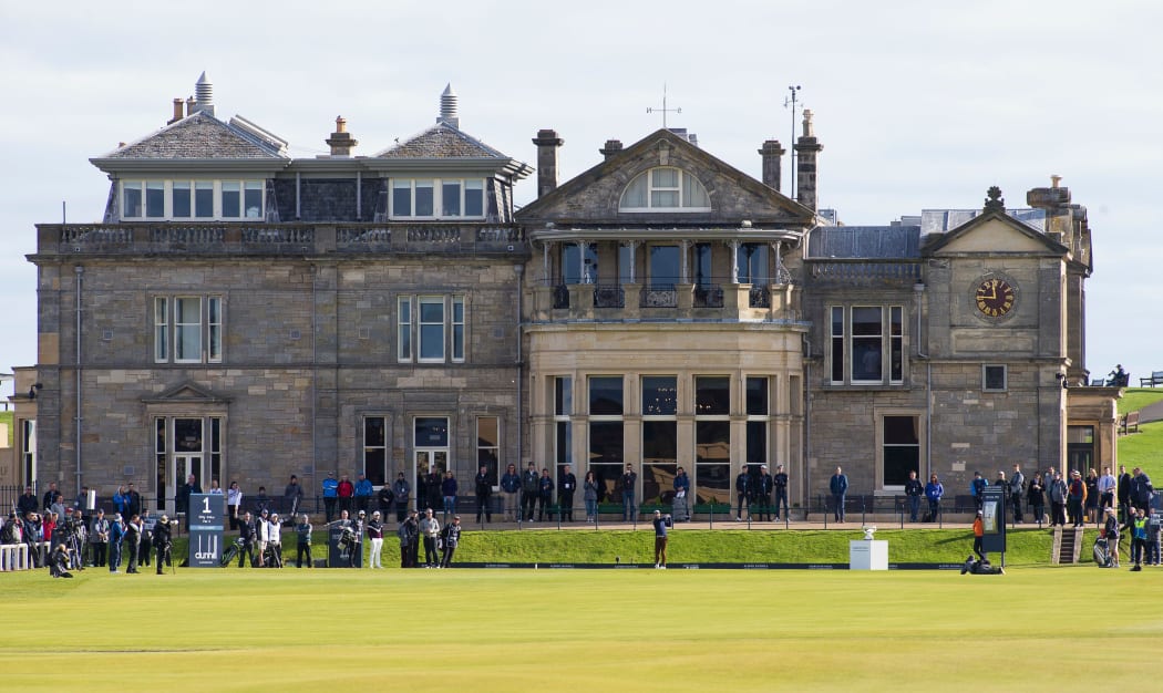 The first tee of the Old Course at St Andrews.