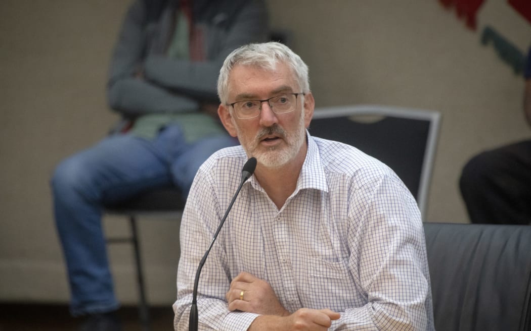 Rotorua Lakes Council district development deputy chief executive Jean-Paul Gaston speaks into a microphone.