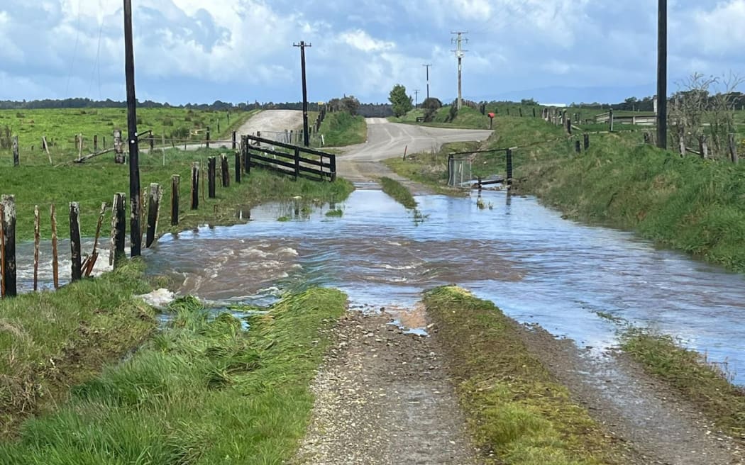 Flooding on Pāmu Farms' West Coast dairy farms.