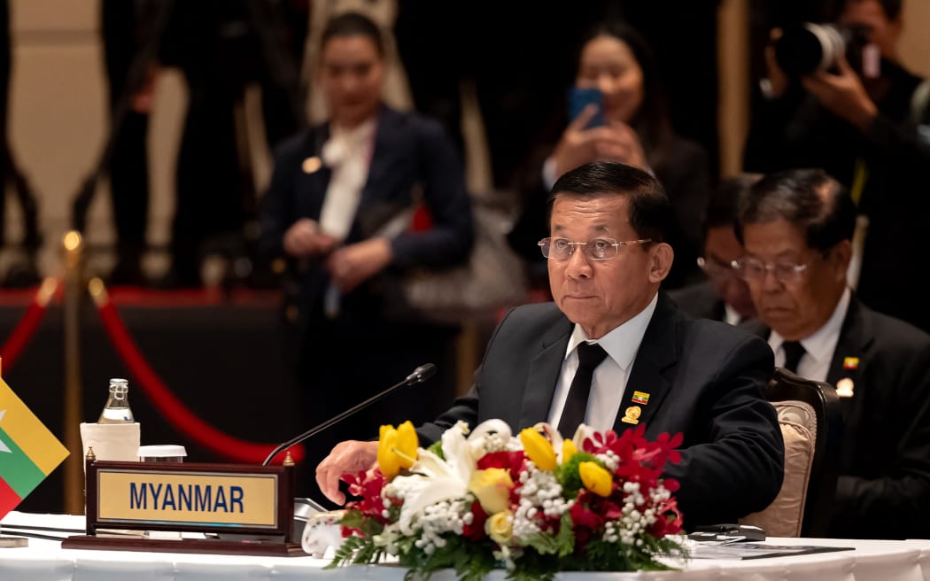 Myanmar's military chief Min Aung Hlaing taking part in the 6th Bengal Initiative for Multi-Sectoral Technical and Economic Cooperation (BIMSTEC) summit in Bangkok, (photo released 4 April, 2025).