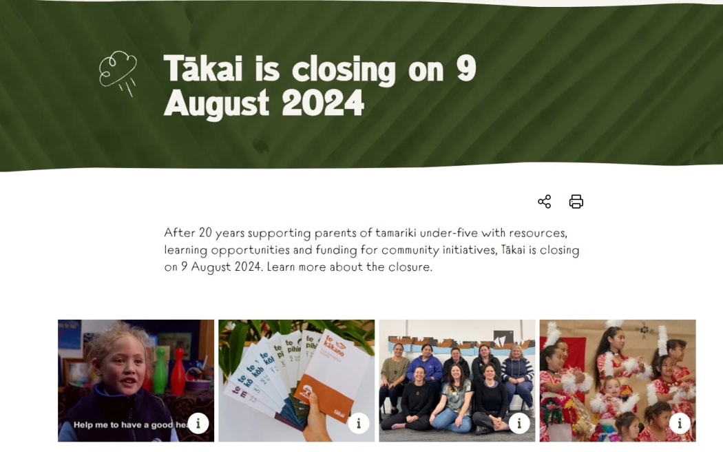 Image of the closure message on Tākai's website.