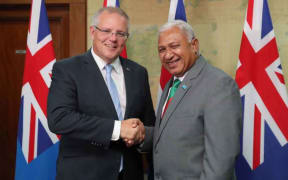 Scott Morrison and Frank Bainimarama in Fiji