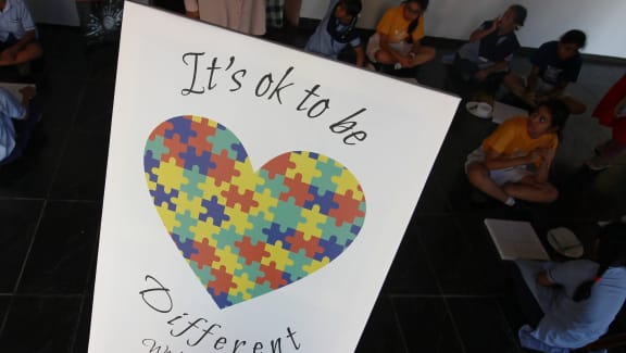 Children participate in drawing activities during World Autism Awareness Day (WAAD) in Mumbai, India in April 2019.