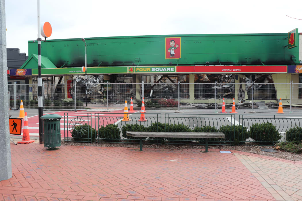 The Four Square on the main street on Waipawa, which is also the main highway between Wellington and Napier-Hastings.