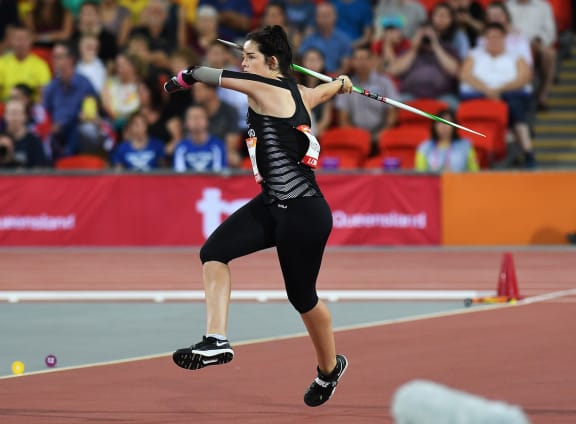 New Zealand's Holly Robinson Women's F46 Javelin throw.
Atheltics. Carrara Stadium. Commonwealth Games, Gold Coast, Australia. Monday 9 April 2018. © Copyright photo: Andrew Cornaga / www.photosport.nz