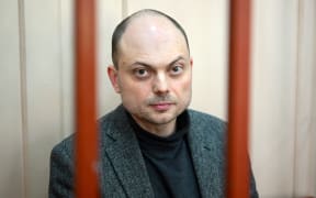 Russian opposition activist Vladimir Kara-Murza during a hearing at the Basmanny court in Moscow on 10 October, 2022. Kara-Murza was jailed in April for denouncing the Kremlin's Ukraine offensive and was charged with high treason - the charges which could keep him behind bars for two decades.