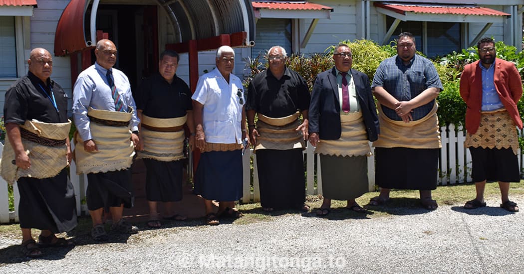 Tongan nobles after casting their votes. 18 November 2021