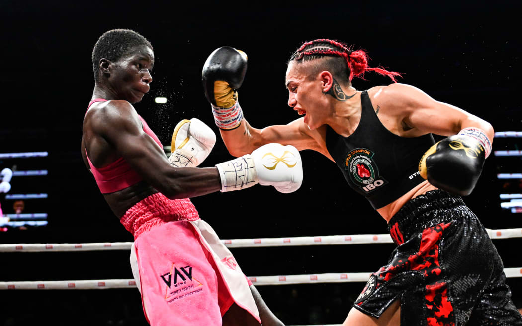 Mea Motu v Ellen Simwaka (IBO world super bantamweight title)
D+L Events Boxing Fight Night. Eventfinda Stadium, Auckland, New Zealand. Saturday 26 August 2023. Mandatory credit: Andrew Cornaga / www.photosport.nz