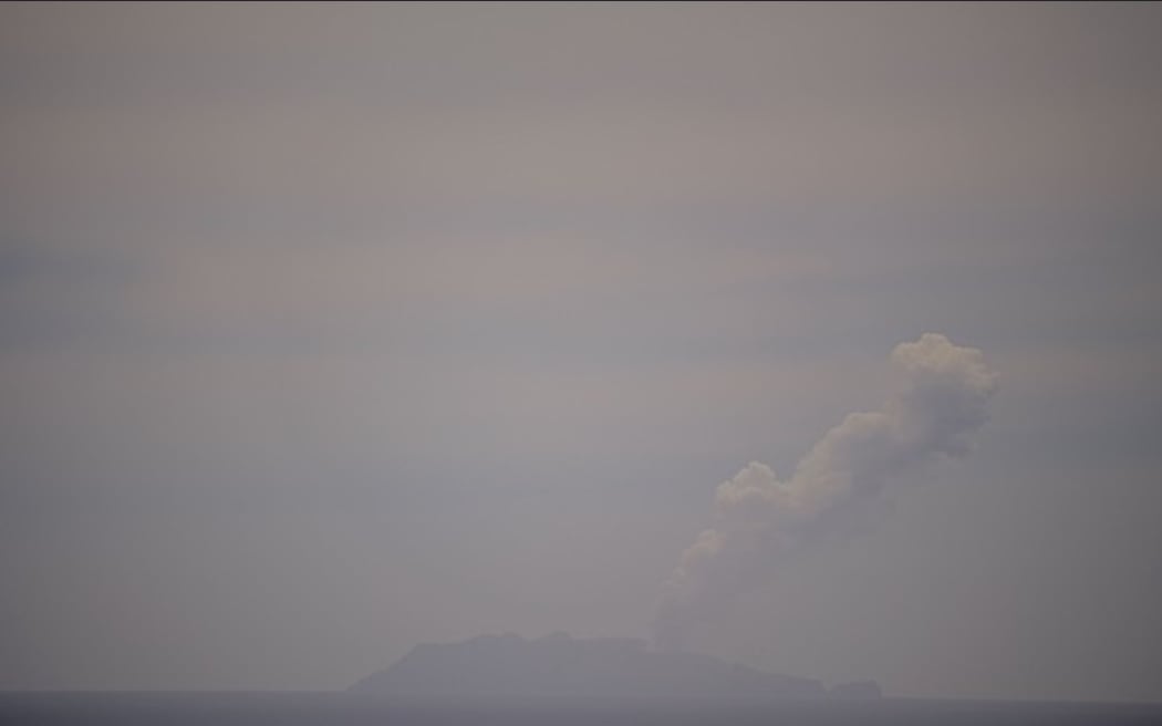 A screen shot of steam rising from Whakaari/White Island on 30 October 2025.