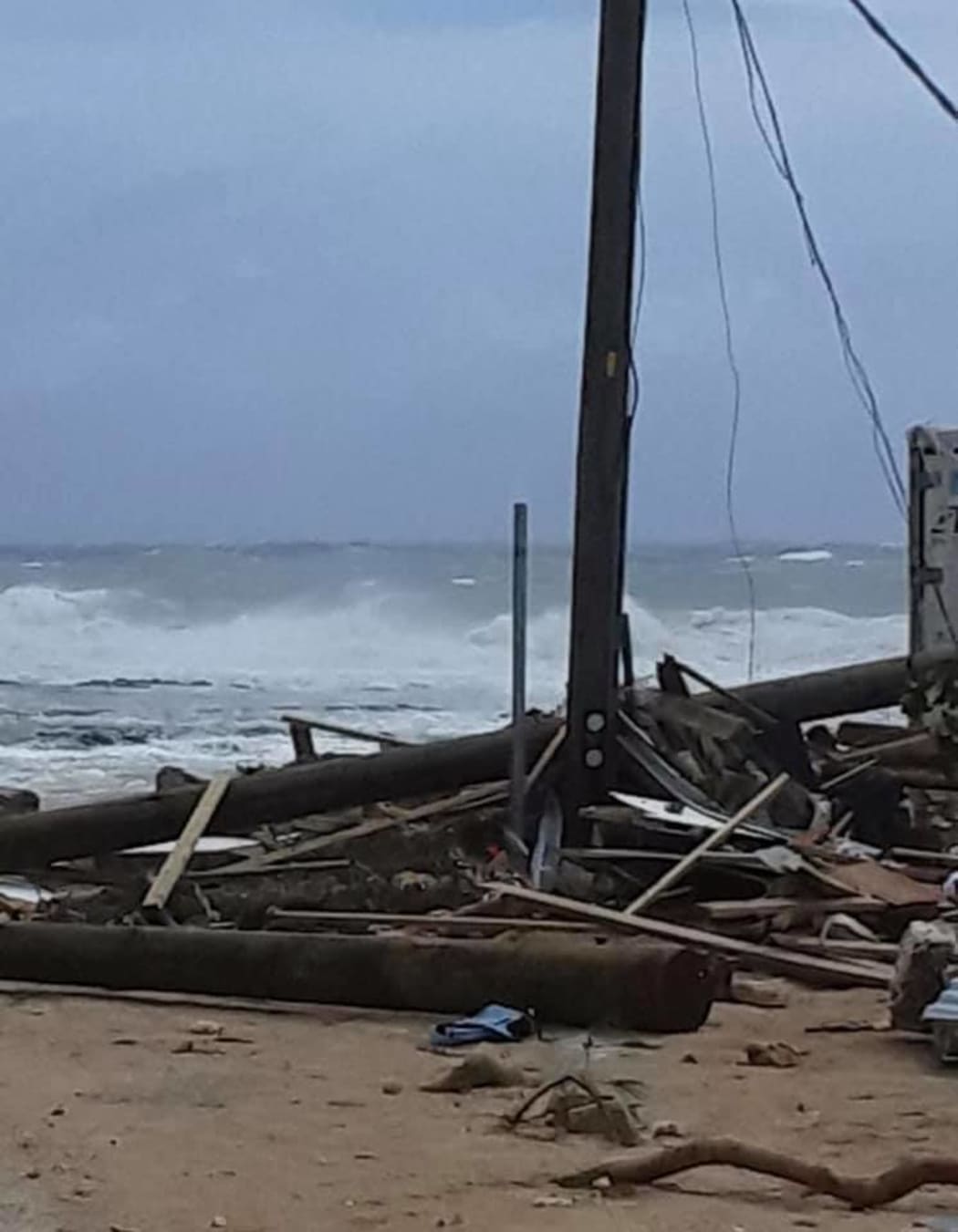 Waterfront offices in 'Eua were destroyed by Cyclone Harold