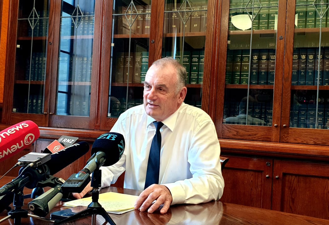 House Speaker Trevor Mallard speaking about the new Parliament building.