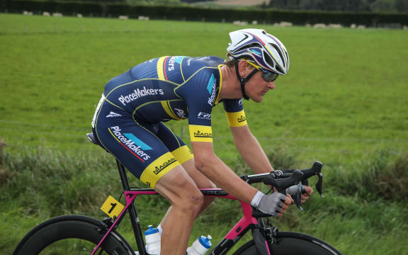 Placemakers rider Michael Vink riding his way into the yellow jersey on the 2019 SBS Bank Tour of Southland.