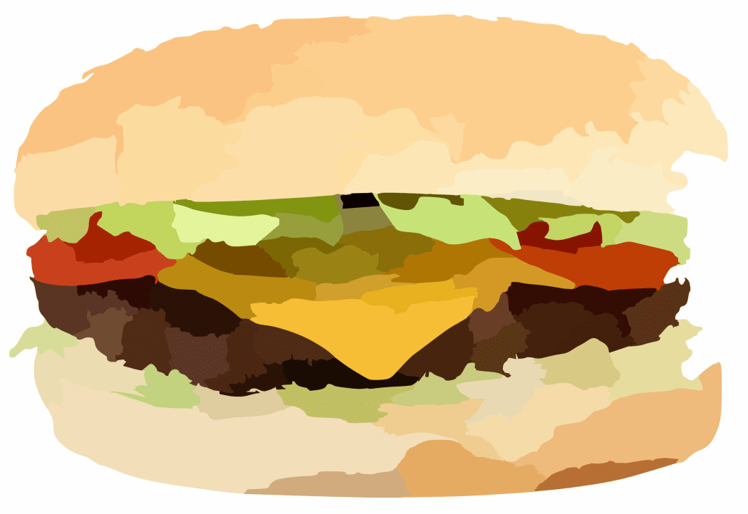 Vector illustration of a cheeseburger.