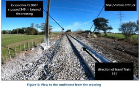 A view to the southwest from the crossing as shown in the report.