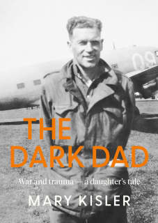 The cover of the The Dark Dad shows a black and white photograph of a smiling man in military uniform.