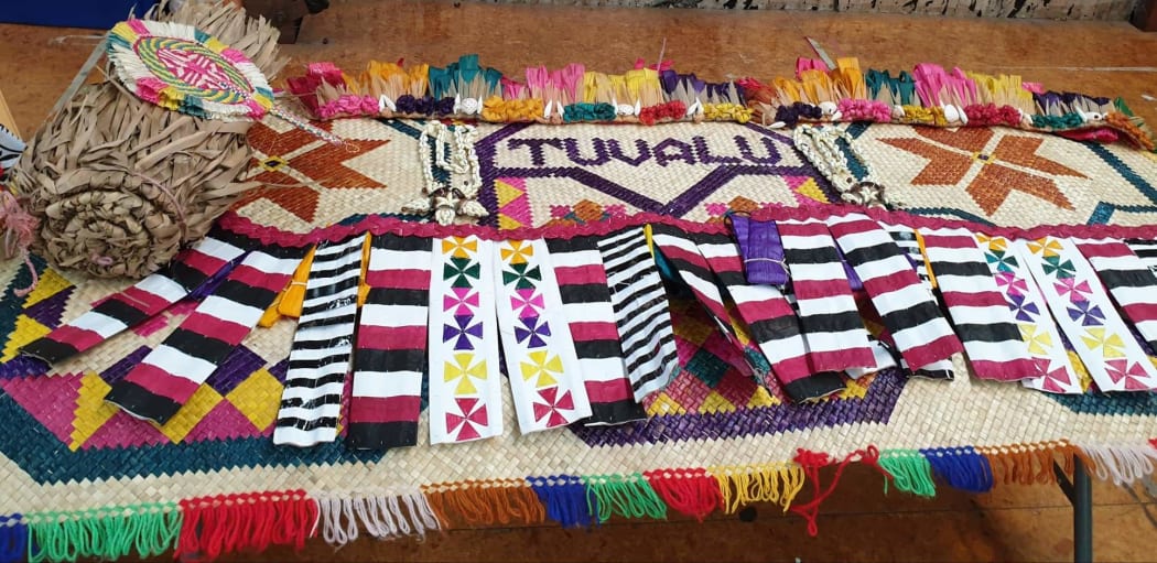 A Tuvualan mat and other cultural items that were on display at the Arts and Culture Festival in Auckland.