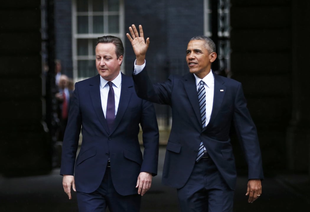 Barack Obama David Cameron in central on 22 April 2016