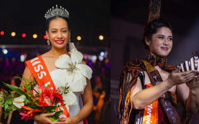 Miss Hibiscus Melania Toraa, left, and Miss Samoa Litara Ieremia-Allan.
