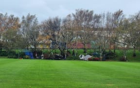 Dunedin oval where fire broke out in homeless camp