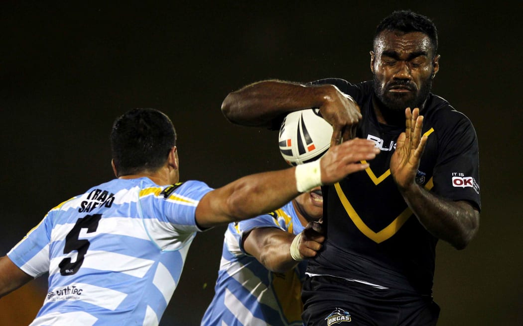Nemani Waka playing for the Wellington Orcas rugby league team in 2013.