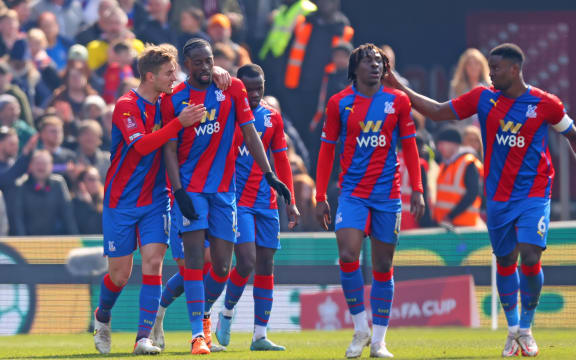 Jean-Philippe of Crystal Palace celebrates his goal.