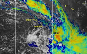Tropical depression TD10F is moving southeast