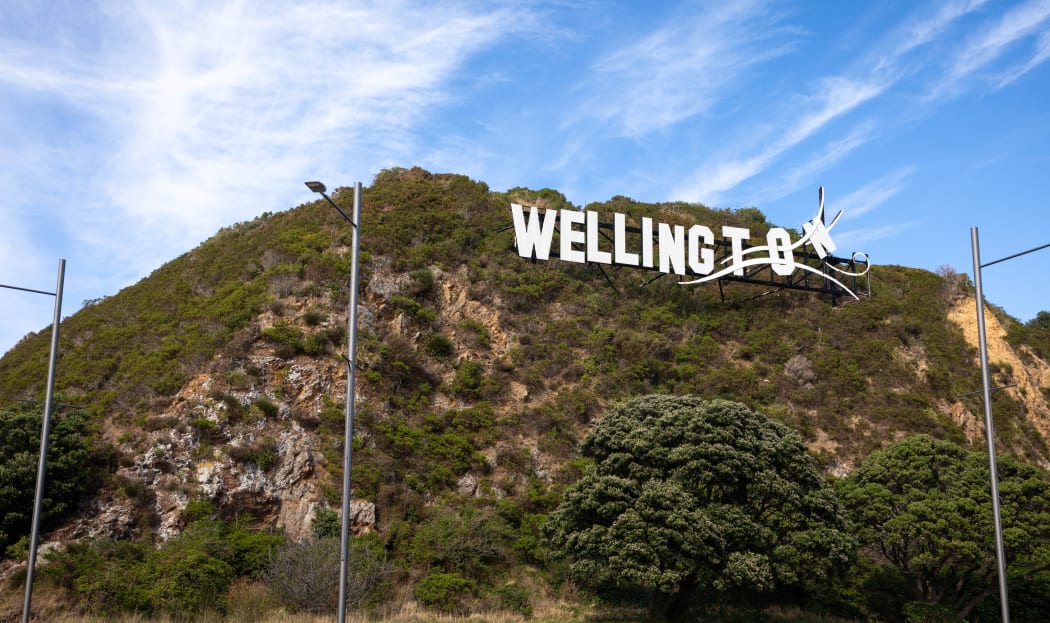 The Windy Wellington sign at Miramar during the Covid-19 alert level four lockdown.