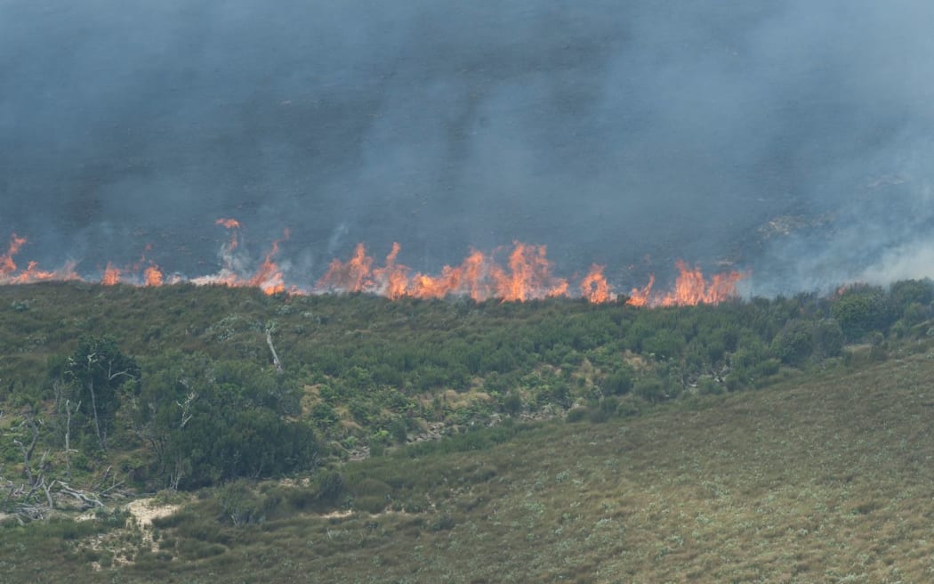 Images taken from a Royal New Zealand C-130 of a bush fire on the Chatham Islands. The images were taken in order to inform New Zealand Fire And Emergency of what will be required to subdue the blaze.