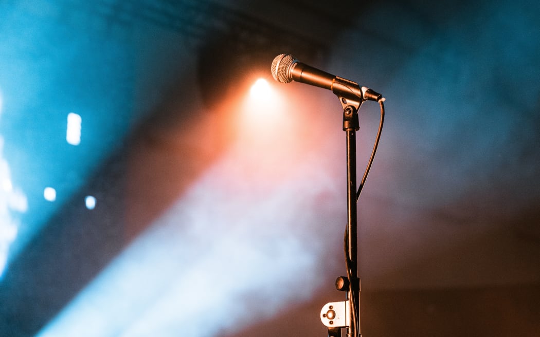 microphone on stand