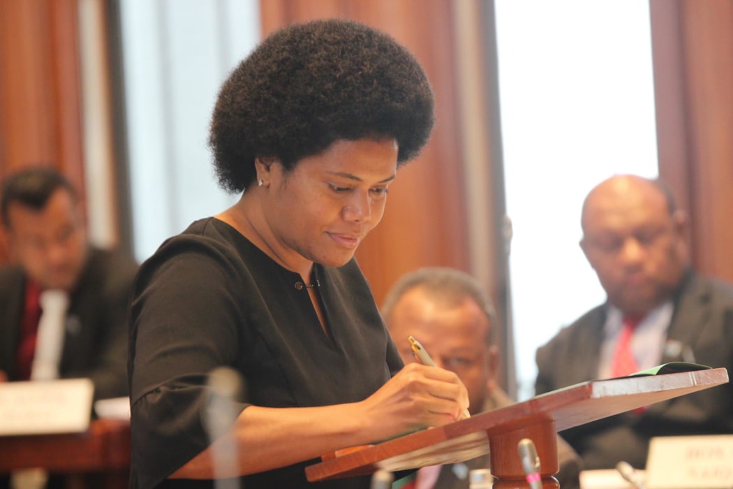Lenora Salusalu Qereqeretabua (born March 1968) is a broadcaster and member of the Parliament of Fiji. She is a member of the National Federation Party (NFP).