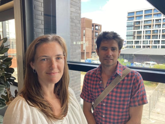 NZ Geographic editor Rebekah White and Kowhai Media publisher James Frankham.