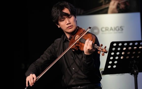Tainyu Liu performs at the Michael Hill International Violin Competition.