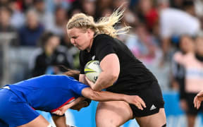 Phillipa Love of New Zealand.
New Zealand Black Ferns v France, Women’s Rugby World Cup New Zealand 2021 (played in 2022) Semi Final match at Eden Park, Auckland, New Zealand on Saturday 5 November 2022. Mandatory credit: © Andrew Cornaga / www.photosport.nz