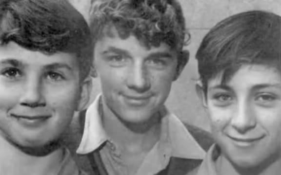 Members of The Bear Trio from Wellington College, 1965. From left: Miles Golding (violin), Christopher Beckett (piano), Mark Jackson (cello).