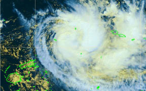 Meteo France images of Cyclone Ella, which the service expected to weaken overnight but move over Fiji.