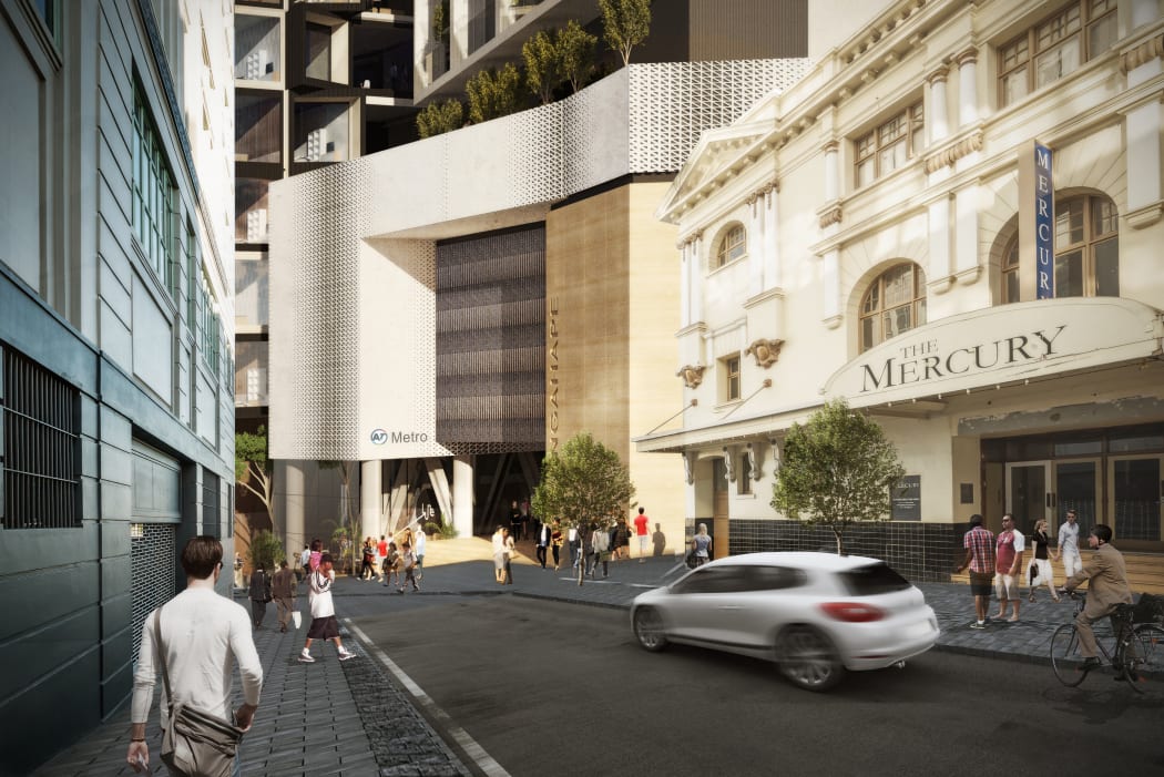 Artist impression of Karangahape Rd CRL station.