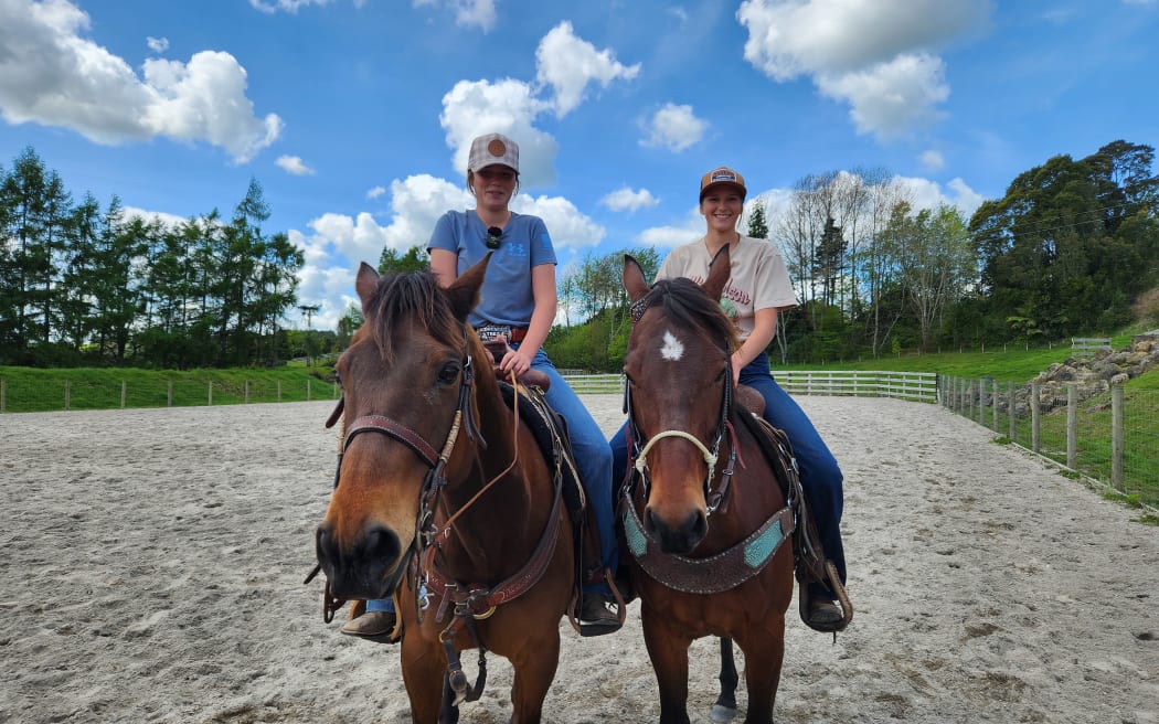 Riley and Lylah Wood ready for practice on Bullet and Dice