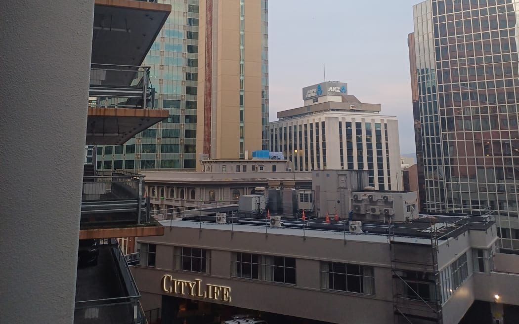 A "rear" view of part of Wellington's CBD