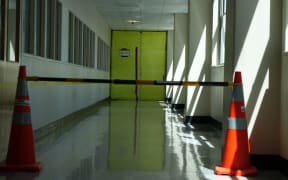 door blocked off due to asbestos