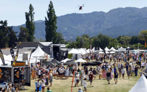 Helicopters in action at the Marlborough Wine & Food Festival at Renwick Domain, in 2024.