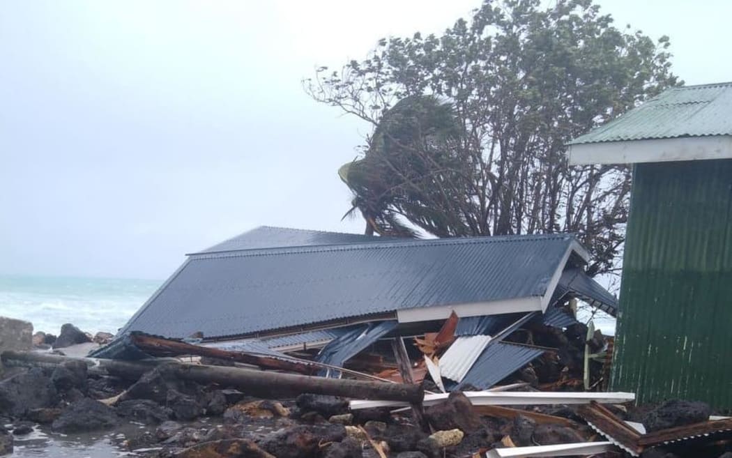 Damage near Oinafa Wharf on Rotuma.