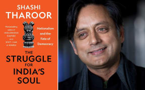 Shashi Tharoor and the cover of his book 'The Struggle for India's Soul'