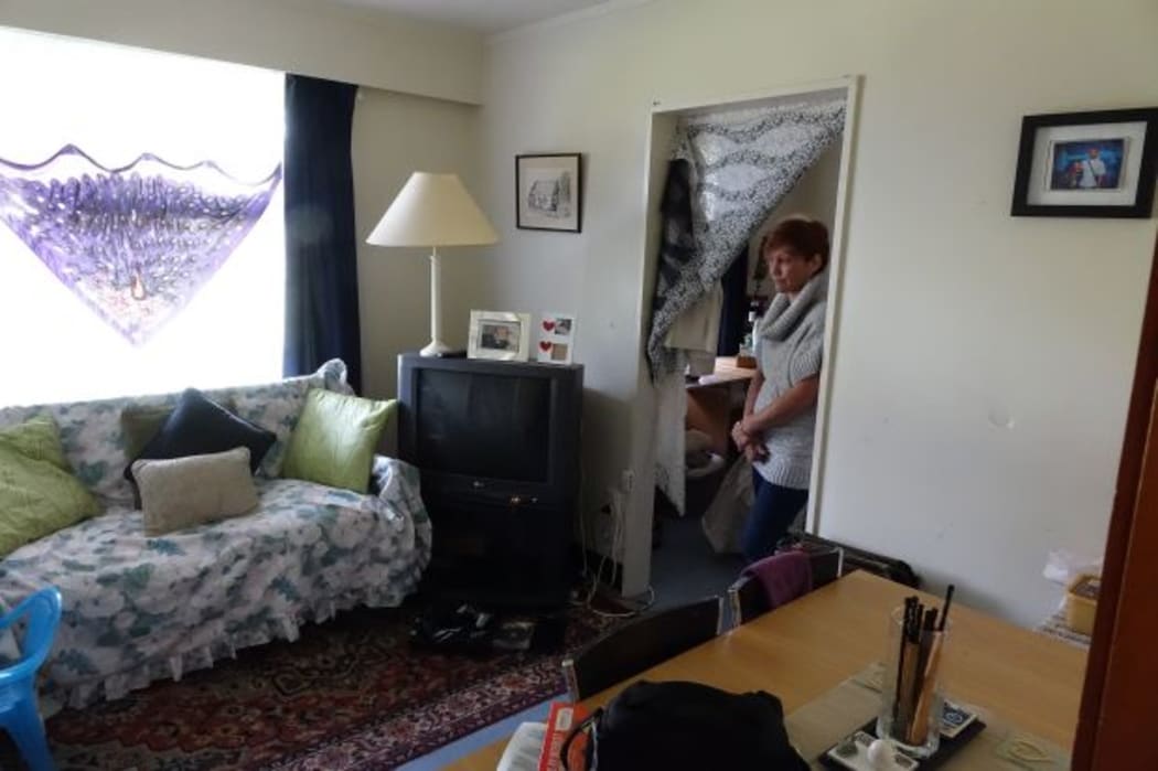 Sandra in her room at Monte Cecilia Housing Trust's emergency accommodation