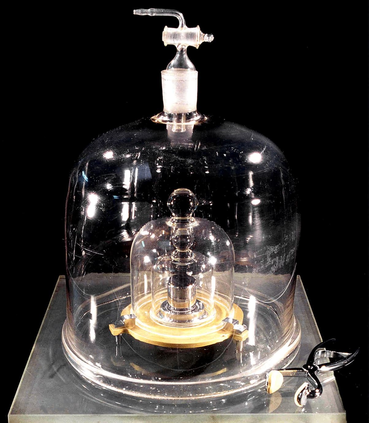 The prototype kilogram held in Sevres in France